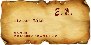 Eizler Máté névjegykártya